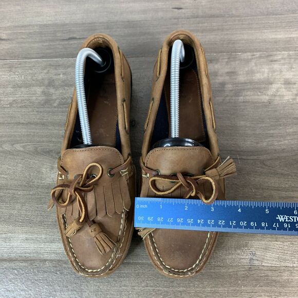 VTG Ralph Lauren Mens Polo Sport Brown Leather Loafers Boat Shoes Size 9 D main image 9